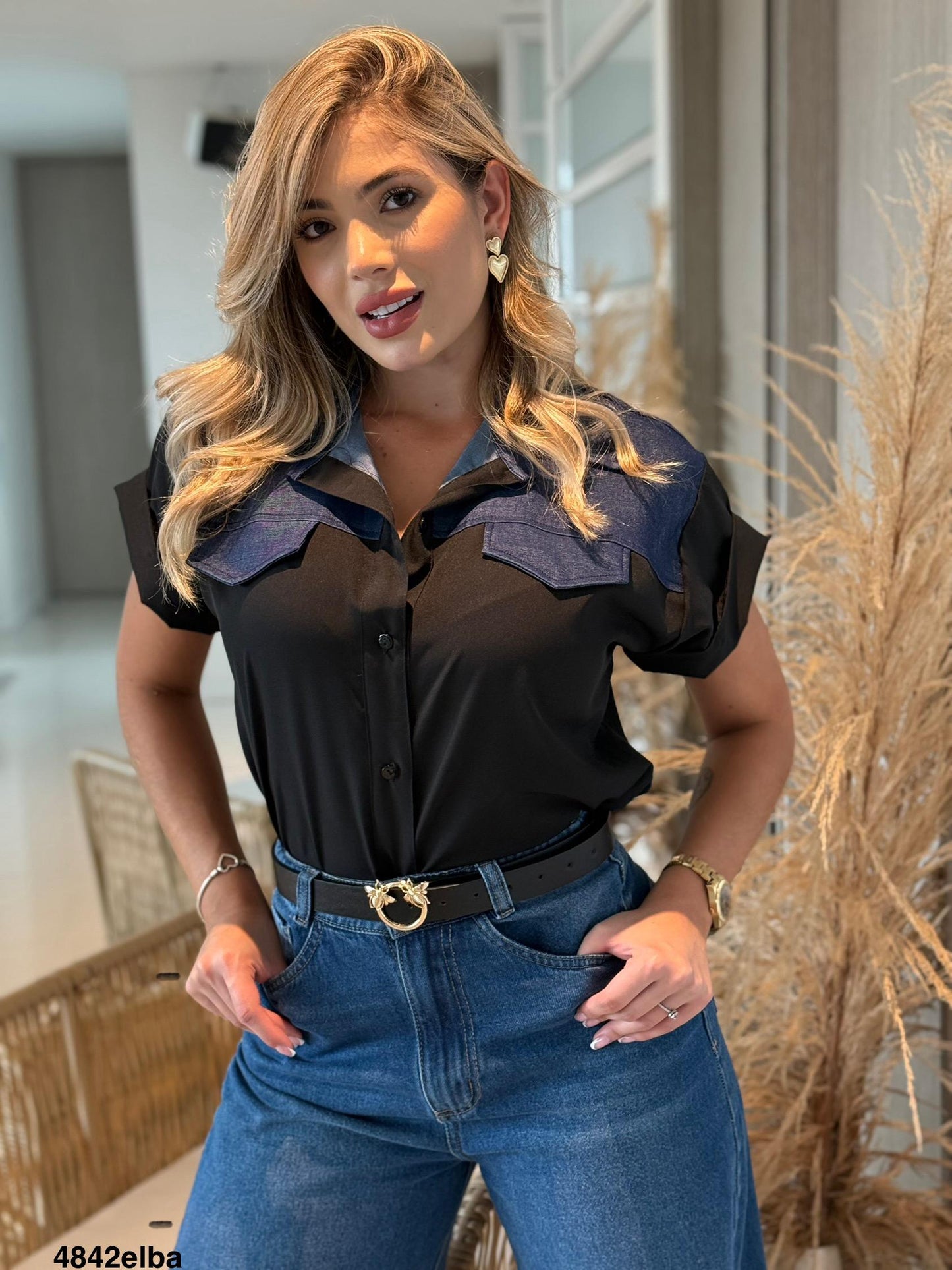 BLUSA METIDO JEAN ELBA MaluWoman