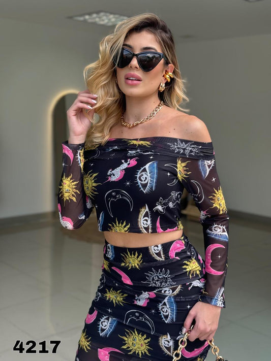 CONJUNTO FALDA  MAYATEX DAMA NEGRA