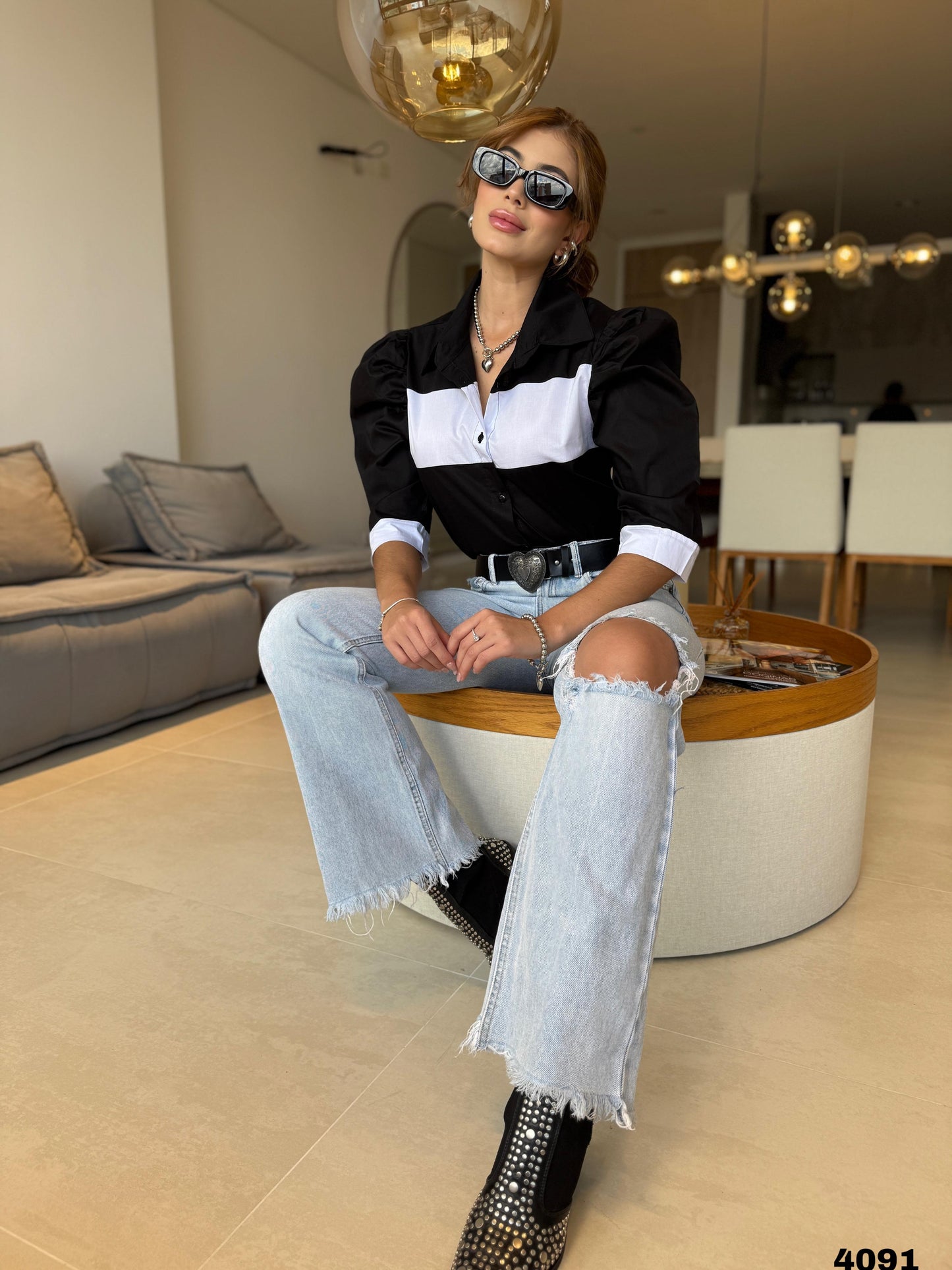 BLUSA GLOBO COMBINADA FLORENCIA MaluWoman