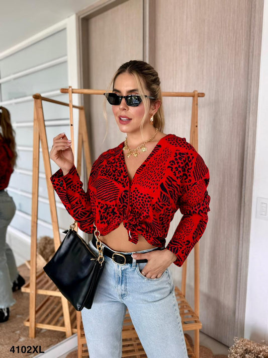 ROJO  BLUSA ANIMAL POTRA XL